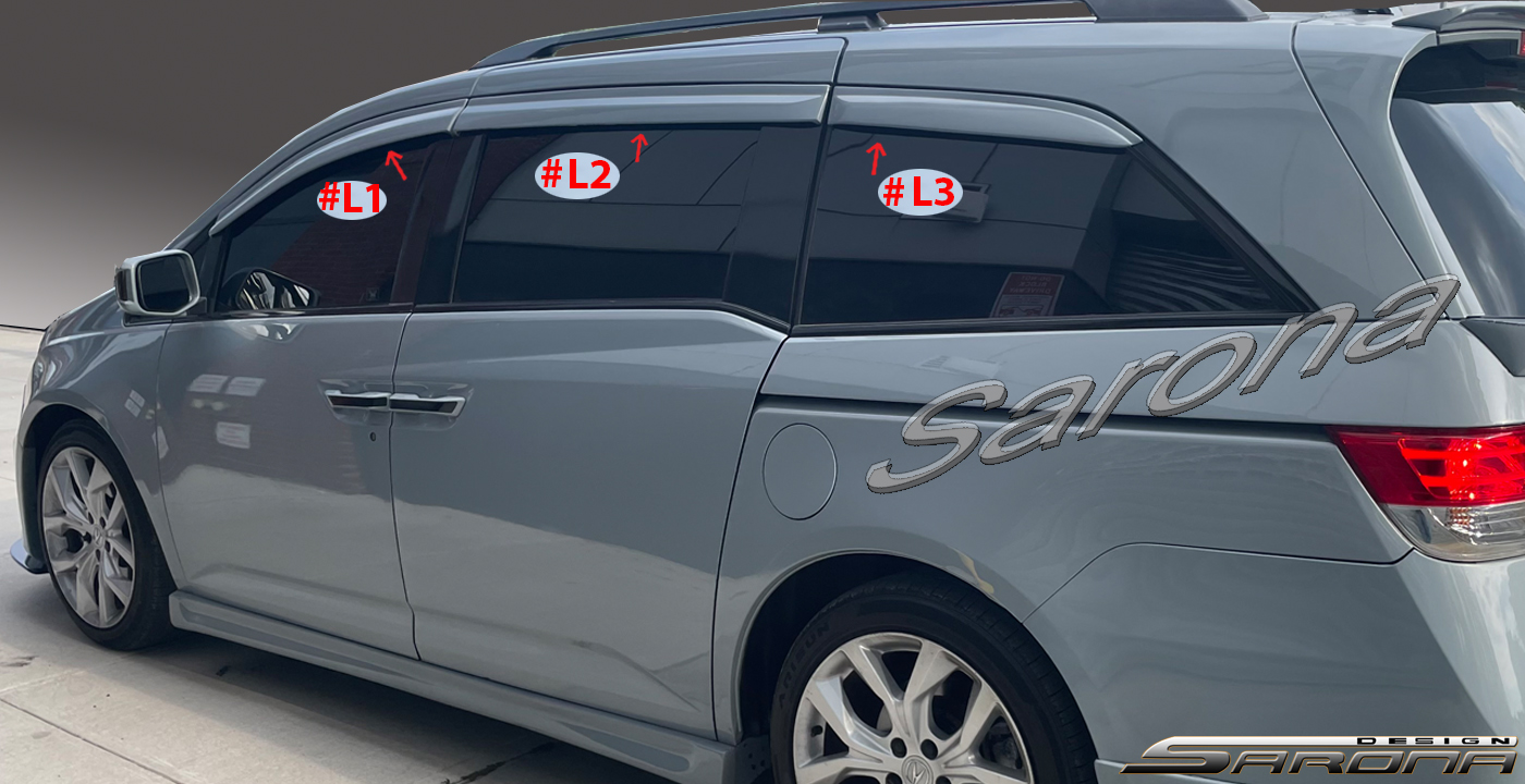 Custom Honda Odyssey  Mini Van Rain Visors (2011 - 2017) - $390.00 (Part #HD-005-RV)